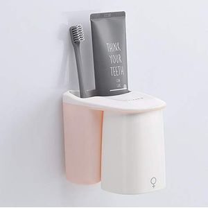 Magnetische Tandenborstelhouder Mondwater Cup Set Razor Tandpasta Storage Shelf Wandmontage Badkamer Accessoires Sets Producten van het bad (Color : 1 Cup Pink)