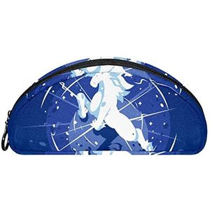 Etui Halve cirkel Briefpapier Pen Bag Pouch Holder Case Unicorn Moon Magic, Multi kleuren, 19.5x4x8.8cm/7.7x1.6x3.5in, Make-up zakje