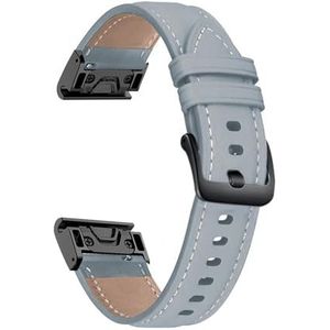 LUGEMA 22 Mm Lederen Sport Vervangende Horlogeband Compatibel Met Garmin Fenix ​​7 6 Pro 5 MARQ EPIX Approach S62 945 Armband Easy Fit Horlogeband (Color : Grey bk, Size : For Fenix 6 5)