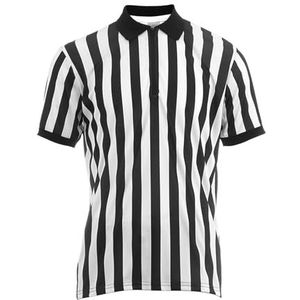 Scheidsrechtersshirt - Scheidsrechtersshirt, Officieel Scheidsrechtersshirt Voor Heren, Zwart-witte Strepen, Scheidsrechtersshirt Met Omgekeerde Kraag, Gestreept Scheidsrechtersshirt | Sportkleding Ge