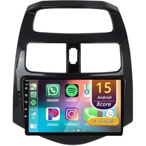 Android 15 Radio,voor Chevrolet Spark 2010-2014, 9 inch Touchscreen Autoradio met Wireless CarPlay Android Auto Bluetooth WIFI GPS-navigatie swc(A 4core (2G+32G))