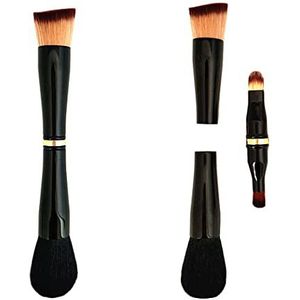 Sinide 4-in-1 draagbare oogschaduwborstel, concealer-borstel, foundation-blending poeder-blush-borstel, mini-gezichtscosmeticaset voor mineraalpoeder, contouring, crème