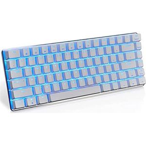 draadloos mechanisch toetsenbord, draadloos toetse met lichtgevende blauwe as for thuis-pc-laptop (wit)