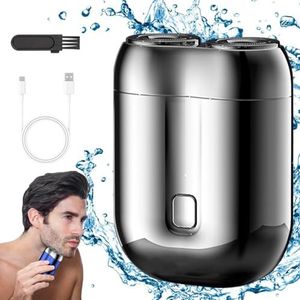 Elektrisch mini-scheerapparaat voor heren, 2025, IPX6, waterdicht, multifunctioneel, baardscheerapparaat, draagbaar, baardtrimmer, intiem scheerapparaat voor heren, Easy Trim scheerapparaat (zilverwit
