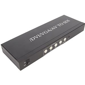 Multi-Video naar SDI-formaatconverter, stabiele SDI-converter HD DVI VGA AV multimedia-interface 100-240 V met afstandsbediening voor computer (EU-stekker)