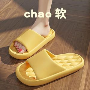 BDWMZKX Slippers Shit-stepping Slippers For Men's Summer Home Bathroom Bath Non-slip Couple's Home Slippers-shu Soft Massage Bottom Yellow-shoes Code 40-41 Suggestion 39-40 Pin