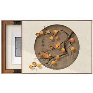 Meterkastdeksel, afdekking van elektriciteitskast, schilderijen van verdeelkasten verbergen, push-pull opening rechts, for thuis, decoratie van hotelmeterkasten(Yellow,50x40cm)