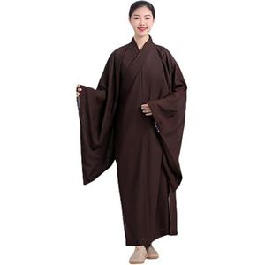 Kung Fu Pak Monnik Kleding Shaolin Kung Fu Jurk Zen Meditatie Monnik Boeddhistische Priester Soutane Gewaad Meditatie Lohan Kleding(Coffee color,39)