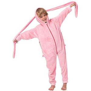 corimori - Bonnie de haas kinderen jongens meisjes onesie jumpsuit pak kostuum verkleedkleding (maat 130-150cm) roze