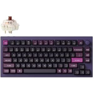 Keychron Q1 Max QMK/VIA Draadloos Mechanisch Toetsenbord, Layout QWERTY US, Volledig Metaal, Programmeerbaar, 2.4 GHz/Bluetooth/USB, RGB en Hot-Swappable, Gateron Jupiter Brown - Paars