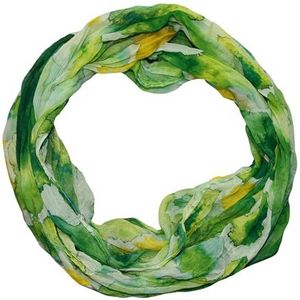 beybey® Batik zijden colsjaal voor dames, in griezelig mooie kleuren, heerlijk fijn - exclusieve zijden sjaal, groen, ca. 150 cm x 40cm