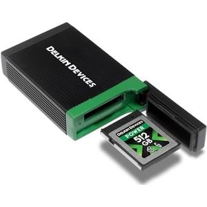 Delkin Devices USB4 CFexpress Type B-kaartlezer - 40 Gbps compatibel met Thunderbolt™, aluminium constructie, plug & play, ingebouwde kaartopslag, compatibel met Windows en Mac (DDREADER-60)