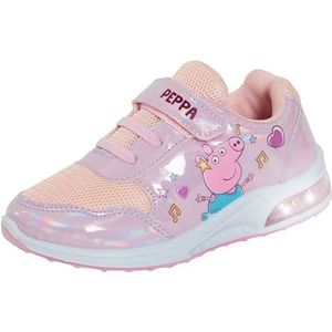 Peppa Pig Meisjes Light Up Trainers Kids Roze Sportschoenen met Knipperende Lichten, Roze Wit, 7 UK Child