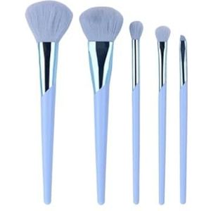 Kwastenset Professionele Make-upkwastenset 5 Stuks Geschikt For Gezicht, Wangen En Ogen Make-upkwasten Make-Up Borstel Set(Blue)