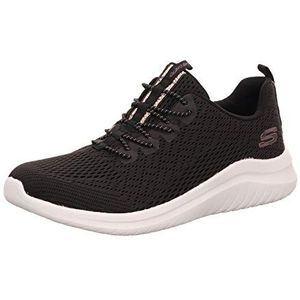 Skechers Ultra Flex 2.0-Lite-Groove Sneakers voor dames, Zwart Mesh Rose Goud Wit Trim, 37 EU