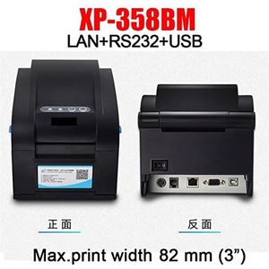 Handheld inkjetprinter, Draadloze Thermische Labelprinters 20mm-80mm Barcode Sticker Printer 365B 370B 330B LAN Bluetooth USB Etiquetas Impresoras voor tekst/barcode/logo/QRCode/teller(358BM)