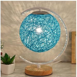 Nachtkastje Lampje Bruiloft Tafellamp Slaapkamer Nachtkastje Nachtlampje Meisje Droom Maan Sterrenhemel Lamp Woondecoratie Bureaulamp Leuke Bureaulamp (Size : Blue)