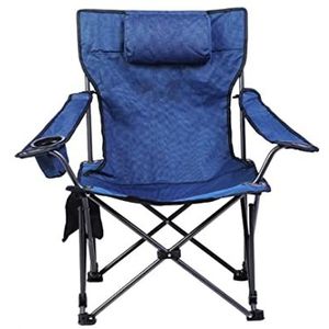 Klapstoel Campingstoel Hoge Rug Lounger Stoel Buiten Draagbare Opvouwbare Rugleuning Fauteuil Camping Casual Hoofdsteun Stoel Met Bekerhouder Zijtas Strandstoel Outdoorstoel (Color : B)