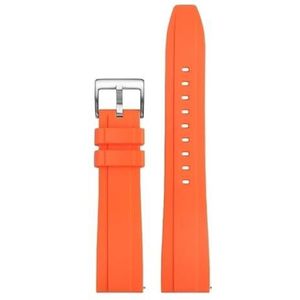20 22 24 mm oranje serie rubberen fluorelastomeer band geschikt for Seiko Mido Heuer Omega horlogeband waterdichte armband herenaccessoires (Color : 5801 silver, Size : 20mm)