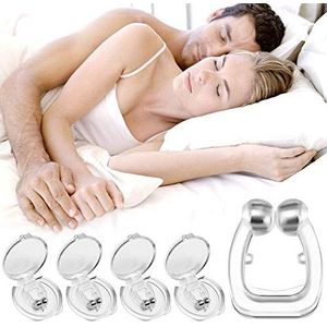 MOULLY 4 Stuks Nieuwe Magnetische Siliconen Pluggen Antisnurkapparaten Antisnurkoplossingen Neusklem Snurken Oplossing Antisnurkdilatator Nasale Stop Snurken Premium