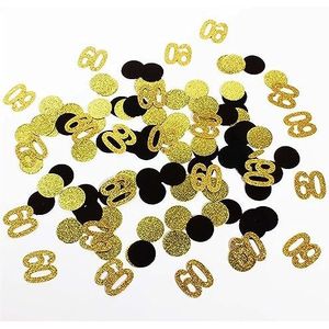 Feestdecoraties 300st zwart goud papier confetti cirkel stippen glitter feesttafel confetti voor bruiloft babyborrel verjaardagsfeestje tafeldecoratie (kleur: 60 goud)