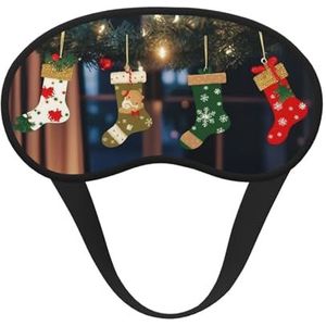 Kerstsokken, kerstsokken, slaapmasker voor vrouwen, meisjes, mannen, zacht, comfortabel oogmasker met verstelbare riem, verduisterende oogslaapschaduwhoes voor reizen, yoga, dutje in ploegendienst