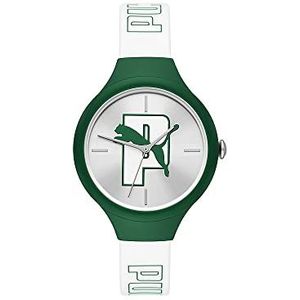 Puma Contour Horloge voor dames, Quartz uurwerk met Polyurethaan, Siliconen, Lederen of Roestvrij stalen band, Wit en groen, 36MM