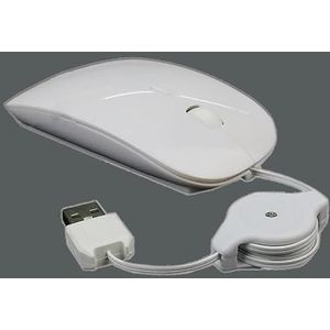 Bedrade Muis Muizen met snoer USB Optische Telescopische Stil voor Computer PC Notebook Laptop (Wit)