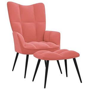 vidaXL Relaxstoel met voetenbank fluweel roze, zetel met voetenbankje, relaxstoel, fauteuil, zetels met voetenbankjes, relaxstoelen, fauteuils