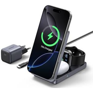 Oplaadstation - MagFlow Qi2 - 15W - Inclusief 30W Oplader en USB C Kabel