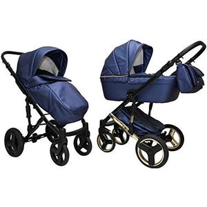 Kinderwagen Kinderwagen Kinderwagen Isofix Autostoel DIN EN 1888 Hego by Lux4Kids Blue Shine 38 2in1 Zonder Babyzitje