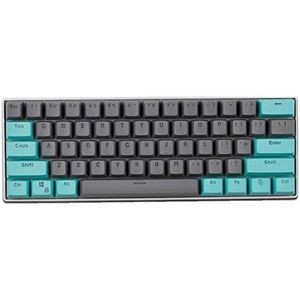 Sunzit Keycaps, 61 toetsdoppen, achtergrondverlichting, tweekleurig, mechanisch toetsenbord, PBT-toetsen, voor GH60 / RK61 / ALT63 / Annie / toetsenbordpokertoetsen (cyaan + grijs)