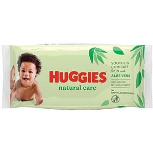 Huggies Natural Care Babydoekjes, per verpakking (in totaal 56 doekjes), aloë vera vochtige doekjes met natuurlijke geur, hypoallergeen, zonder alcohol