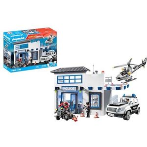 PLAYMOBIL Action Heroes 71602 Politiebureau met voertuigen, groot commandocentrum met politiehelikopter en vele spannende details, actievol speelgoed voor kinderen vanaf 4 jaar