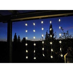 LED ster gordijn lichtketting met 30 LED lampjes voor binnen, lichtgordijnen, kerstversieringen, raamdecoratie