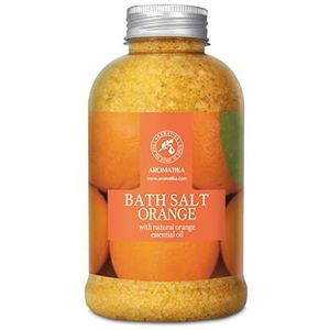 Badzout Sinaasappel 600g Zeezout - Tegen Acne - Droge Huid - Spierpijn - Vermoeidheid - Huidverzorging - Aromatherapie - Anti-Stress - Bad - Spa - Wellness - Ontspanning - Anti-Aging