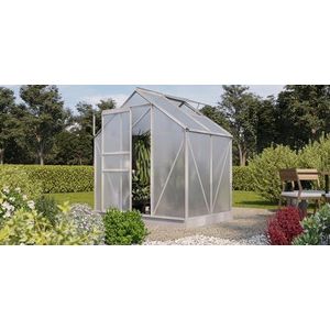 GreenYard® Broeikas 4 mm holle kamerplaten aluminium profielen tuinhuis broeikas optioneel met funderingsframe in verschillende maten (2,5m² oppervlak)