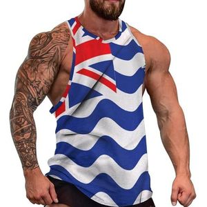 Vlag van Brits Indische Oceaan Territorium Heren Tank Top Grafische Mouwloze Bodybuilding Tees Casual Strand T-Shirt Grappige Gym Muscle