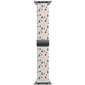 Solo Loop band compatibel met alle series Apple Watch 42/44/45/49mm (kerstboom snoep stokken sokken) rekbare siliconen band band accessoire, Siliconen, Geen edelsteen