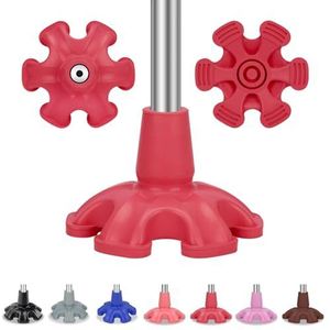 Supregear - Wandelstokdoppen - Rood - 19 mm - Zelfstaande Rubberen Dop met Extreme Grip