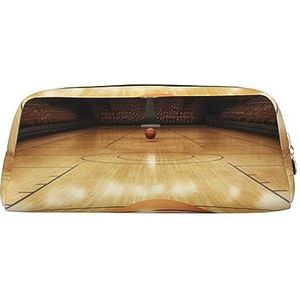 Basketbal Arena make-up tas lederen etui reizen toilettas cosmetische tas dagelijkse opbergtas voor vrouwen, Goud, Eén maat, Tas Organizer