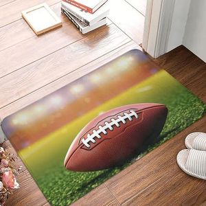 YNCATXZ American Football Ball On Grass Sport deurmat 40 x 60 cm antislip indoor outdoor mat welkomstmat wasbaar deurmat voor entree, deurmat, absorberende flanellen badmatten