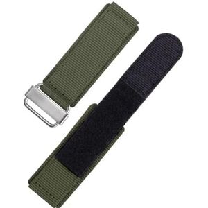 Nylon Horlogeband fit for Seiko for Rolex klittenband horlogeband sport Armband waterdichte bandjes 22mm 24mm (Color : Green silver, Size : 22mm)