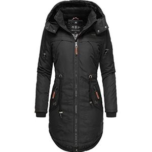 MARIKOO Kamii Warme winterparka voor dames, met afneembare capuchon, XS-XXL, zwart, L