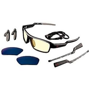GUNNAR Gaming en computerbril | Lightning Bolt 360, 6 Siege edition, Glas Tint: Amber (Blokkeert 65% Blauw licht & 100% UV) Glazen | Blauw Licht Blokkerende Bril | Gepatenteerde lens