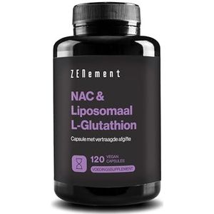 NAC met Liposomaal L-Glutathion – Geavanceerde Formule met N-Acetylcysteïne en Glutathion met Hoge Opname - Vegan Capsules met Vertraagde Afgifte - 120 Capsules, 4 Maanden - Zenement