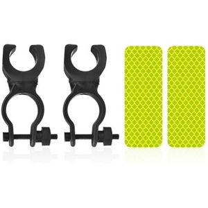 ZBHDEYG 2 stuks fietsclips, 2 stuks reflectorfolie, roller-krukhouder, krukkenstandaard, fietsstandaard, universele standaard, rolstoelaccessoires