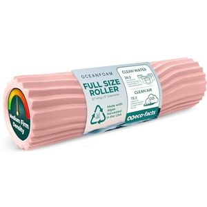 Oceanfoam Tidal Roller - Spiermassage Foam Roller voor rugpijn en stretching - Ergonomische brede golf getextureerd - Yoga, atletiek en wellness - volledige grootte, 50,8 x 12,7 cm - Blush