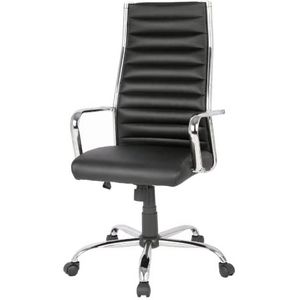 Sigma Bureaustoel EC410, van PU, 59 x 70 x 108,5 cm, stoel met lederlook en zithoogteverstelling, zwart