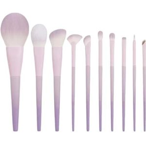 Make-up Kwasten 10 Stuks Make-up Kwastenset Paars Zachte Losse Poederkwast Oogschaduwkwast Lippenkwast Make-upkwast Make-up Kwasten Draagbare(Purple)